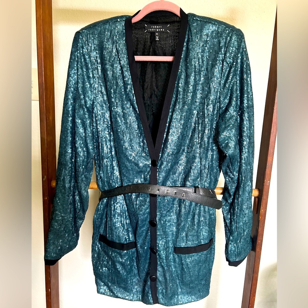 Robert Rodriguez Dark Blue Sequin Blazer